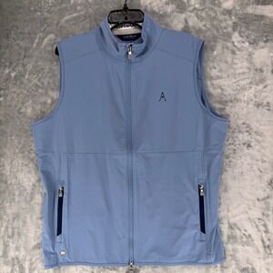 Peter Millar Crown Crafted Panattoni Mens Blue Quarter Zip Vest Golf Size L